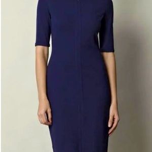 Diane Von Furstenberg Navy Blue Dress with Front Zipper